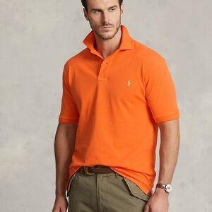 Ralph Lauren Orange Polo Shirt Vibrant Cotton Blend